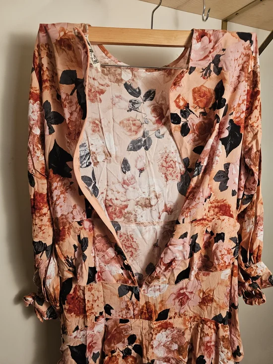 Jaase Tiered Long Sleeve Maxi Dress - Peach Pink - Picture 7 of 7